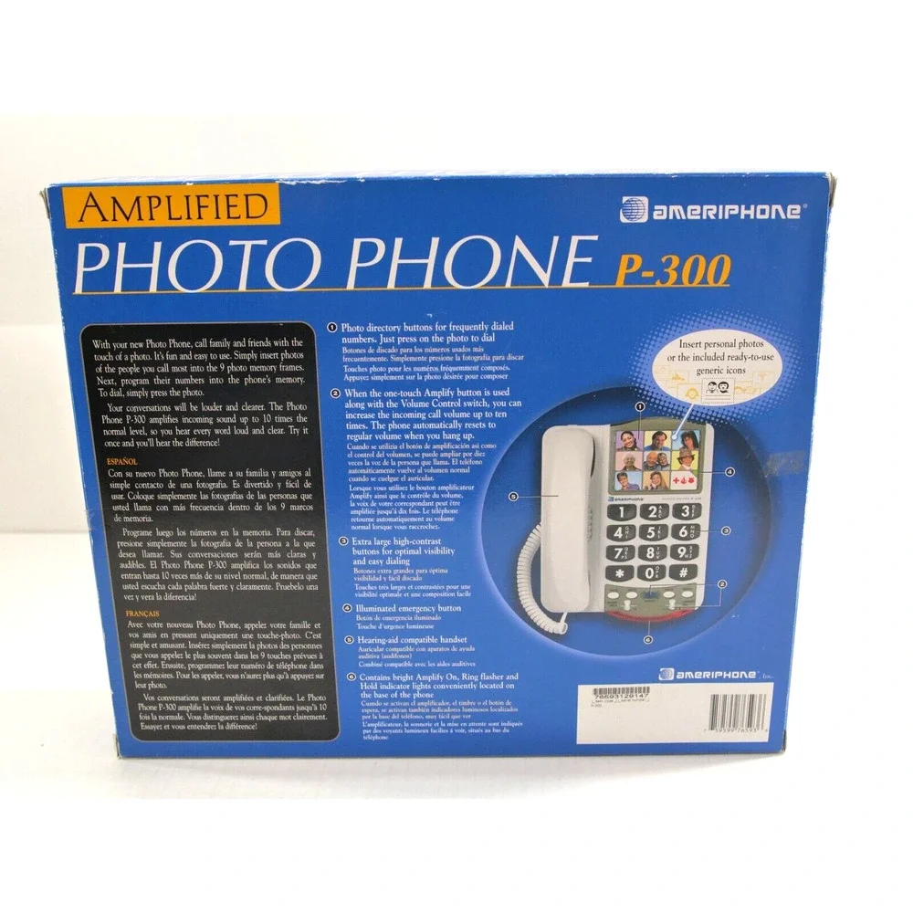 Clarity P300 P300 Amplified Corded Photo Phone for Hearing‎ Impaired NIB